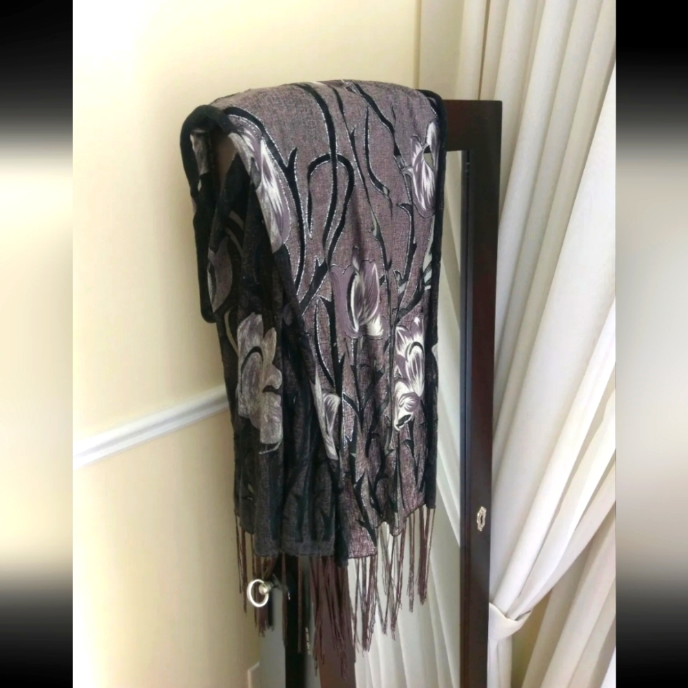 Floral Design Long Lightweight Scarf 160cm*38cm